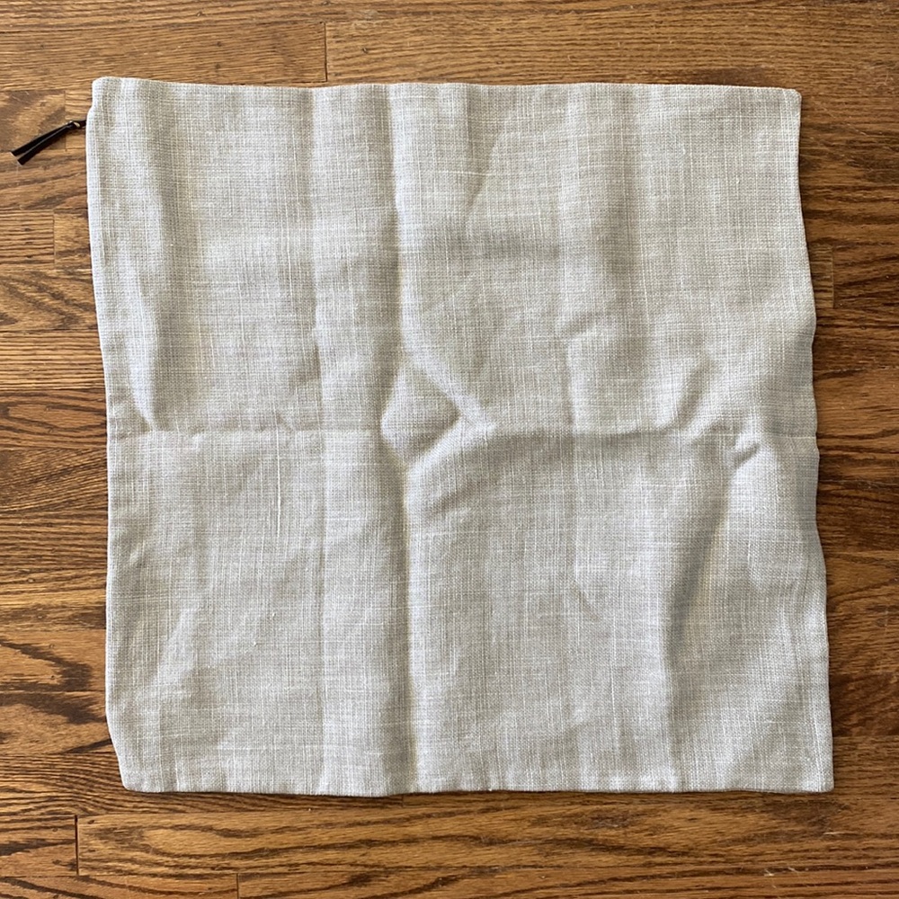Pottery Barn Belgian Linen Pillow 24x24 Pewter